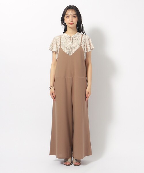 SHOO・LA・RUE（シューラルー）の「◆ぱっと着るだけで決まる 裏がさらさらカットジョーゼットサロペット（サロペット/オーバーオール・レディース・ネイビー/ブラック/ブラウン系・04/02/03）」の11枚目の写真