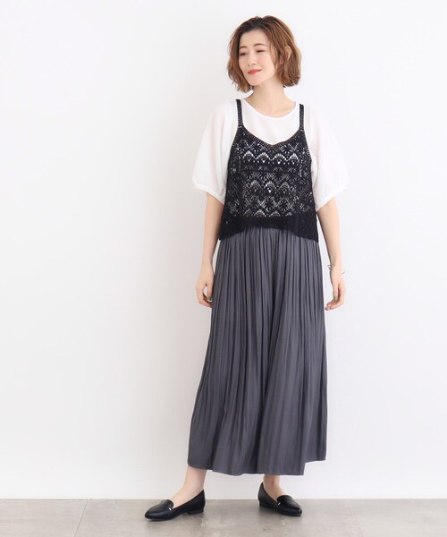 grove（グローブ）の「◆クロシェ風ビスチェ×ブラウスセット（シャツ/ブラウス・レディース・ナチュラル/ブラック/ライトブルー・02/03/01）」の6枚目の写真