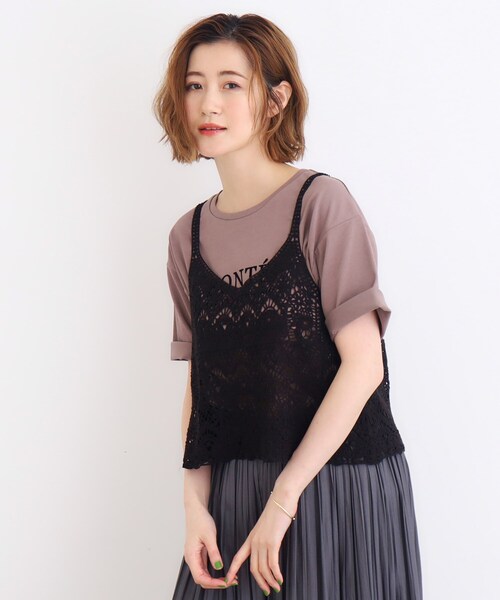 grove（グローブ）の「◆クロシェ風ビスチェ×ブラウスセット（シャツ/ブラウス・レディース・ナチュラル/ブラック/ライトブルー・02/03/01）」の8枚目の写真