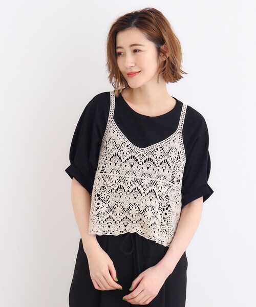 grove（グローブ）の「◆クロシェ風ビスチェ×ブラウスセット（シャツ/ブラウス・レディース・ナチュラル/ブラック/ライトブルー・02/03/01）」の15枚目の写真