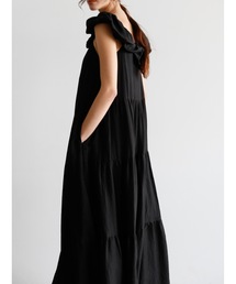fluffy shoulder back tiered onepiece