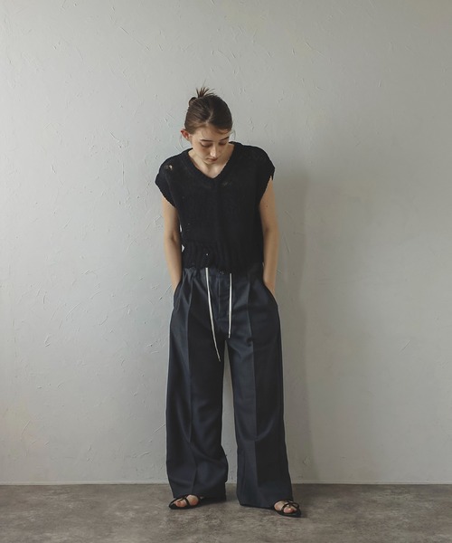 MINERTE（ミネルテ）の「【MINERTE】damaged knit vest / ダメージ加工ニットベスト（ベスト・レディース・モカ/ライトベージュ/ブラック・FREE）」の19枚目の写真