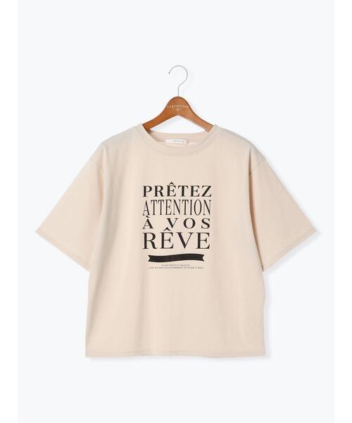 Lugnoncure(ルノンキュール)の「ビッグロゴプリントTシャツ(Tシャツ/カットソー・レディース・オフホワイト/チャコールグレー/ベージュ・F)」の13枚目の写真