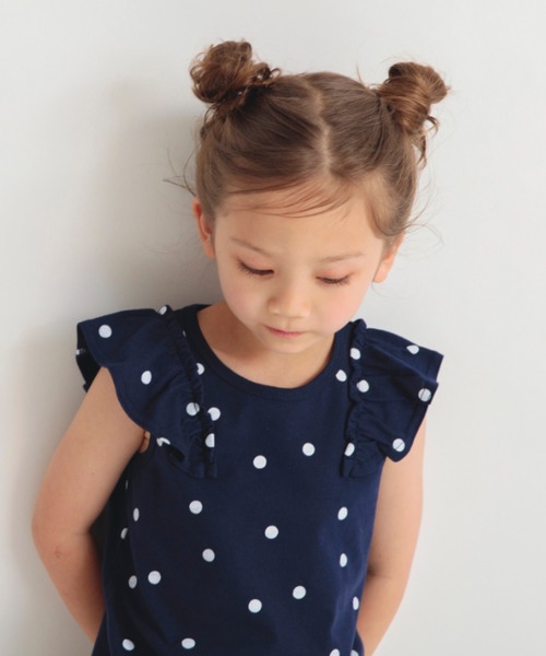 BRANSHES（ブランシェス）の「【プチプラ】肩フリルアソートタンクトップ（Tシャツ/カットソー・キッズ・アイボリー/その他/ピンク/ネイビー/ブラック・90/100/110/120/130/140/150/80）」の4枚目の写真