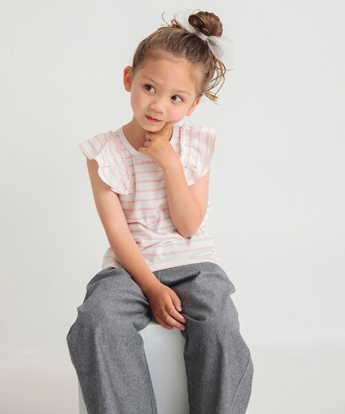 BRANSHES（ブランシェス）の「【プチプラ】肩フリルアソートタンクトップ（Tシャツ/カットソー・キッズ・アイボリー/その他/ピンク/ネイビー/ブラック・90/100/110/120/130/140/150/80）」の12枚目の写真