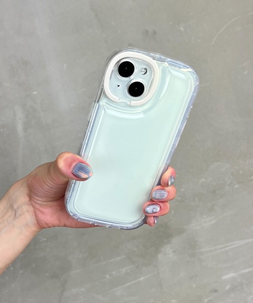 セール】スタンド付き 耐衝撃 ぷっくり TPU素材 / クリア スマホカバー