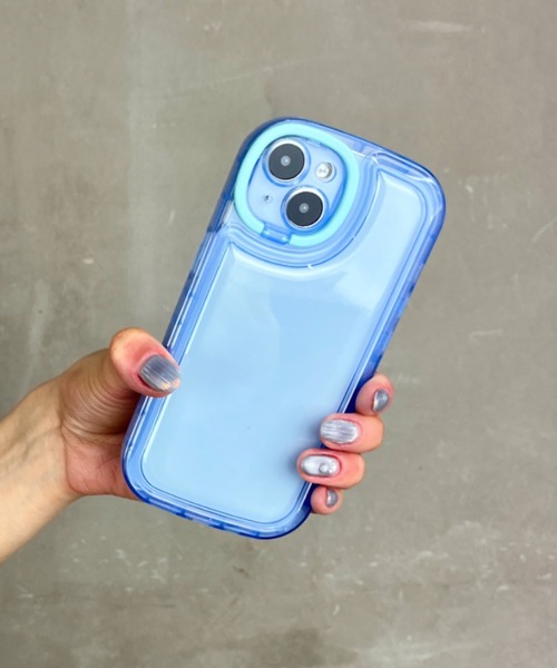 セール】スタンド付き 耐衝撃 ぷっくり TPU素材 / クリア スマホカバー