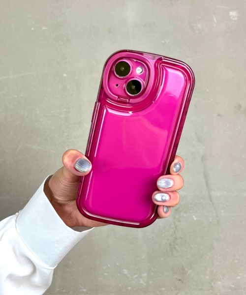 セール】スタンド付き 耐衝撃 ぷっくり TPU素材 / クリア スマホカバー