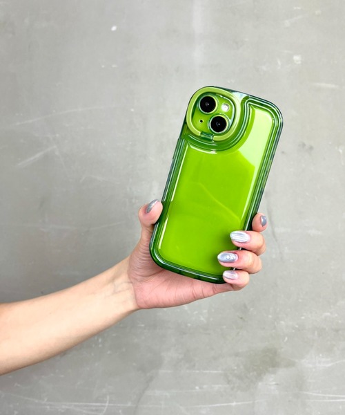 透明緑色スマホケース スタンド付き 耐衝撃 ぷっくり TPU素材 / クリア スマホカバー iPhone
