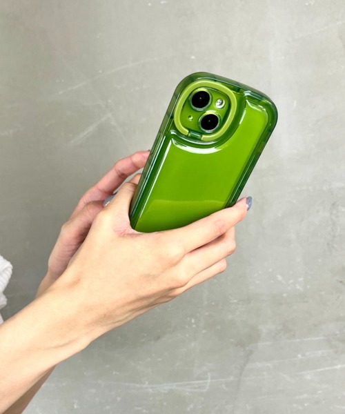 セール】スタンド付き 耐衝撃 ぷっくり TPU素材 / クリア スマホカバー