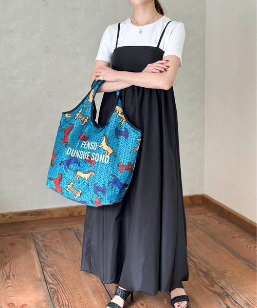 セール】モチーフ総柄プリント保冷コンパクトエコバッグL（エコバッグ