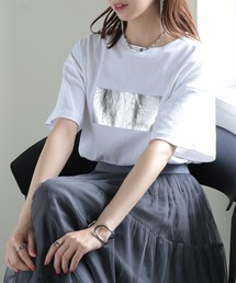 MAISON BREEZE | 【MAISON BREEZE】綿天竺オーバーサイズ 箔プリントT 223-561-0088-2 DTK(Tシャツ/カットソー)