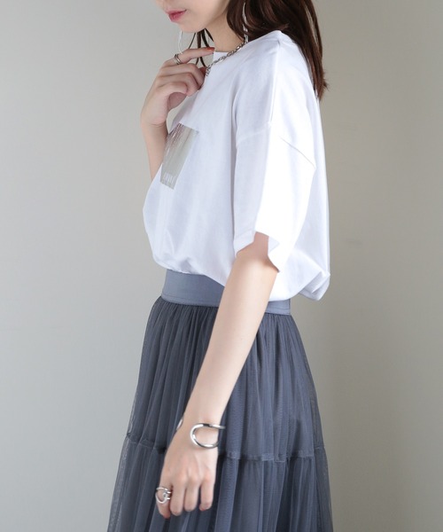 MAISON BREEZE（メゾンブリーズ）の「【MAISON BREEZE】綿天竺オーバーサイズ 箔プリントT 223-561-0088-2 DTK（Tシャツ/カットソー・レディース・ホワイト系その他2/ブラック系その他2/ブラック/ホワイト・FREE）」の10枚目の写真