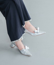 【EVOL】取り外し可リボンポインテッドパンプス IX5499