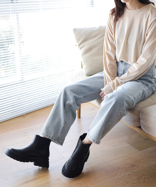 SESTO（セスト）の「サイドゴアショートチェルシーブーツ（ブーツ・レディース・ブラック・S/M/L/LL/3L）」の9枚目の写真