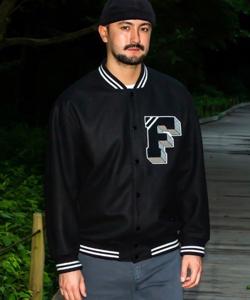 430(フォーサーティ)の「mj10168-LFWP STADIUM JACKET スタジアムジャケット(スタジャン・メンズ・ブラック/ネイビー/ベージュ・0/1/2/3)」の4枚目の写真