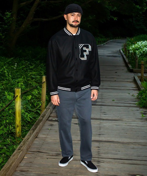430(フォーサーティ)の「mj10168-LFWP STADIUM JACKET スタジアムジャケット(スタジャン・メンズ・ブラック/ネイビー/ベージュ・0/1/2/3)」の5枚目の写真
