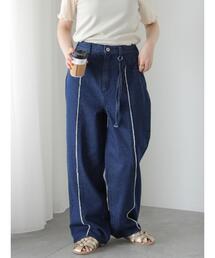 ehka sopo | フロントフリンジデニムパンツ(その他パンツ)