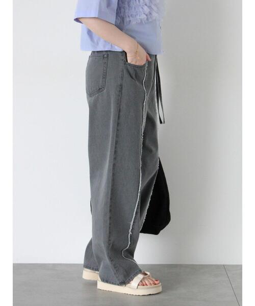 ehka sopo（エヘカソポ）の「フロントフリンジデニムパンツ（その他パンツ・レディース・ネイビー/ブルー/グレー・F）」の9枚目の写真
