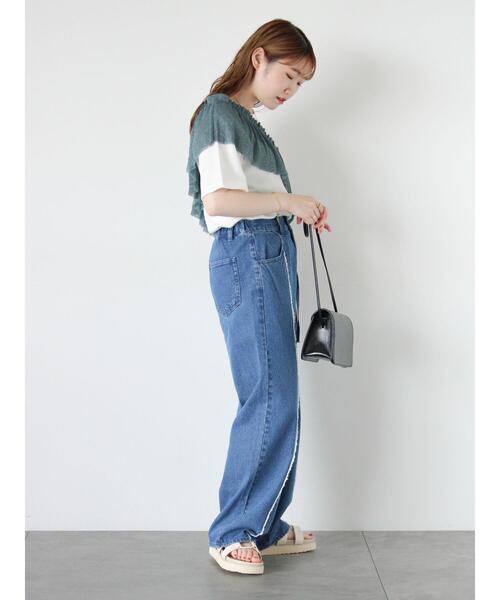 ehka sopo（エヘカソポ）の「フロントフリンジデニムパンツ（その他パンツ・レディース・ネイビー/ブルー/グレー・F）」の15枚目の写真