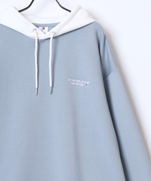 Red Cap Girl（レッドキャプガール）の「Red Cap Girl/レッドキャップガール オーバーサイズ ダンボールニット バックプリント ロゴ ワンポイント刺繍 スウェット パーカー/レディース メンズ（パーカー・レディース・ホワイト/グレー/ブルー/ブラック・M/L）」の22枚目の写真