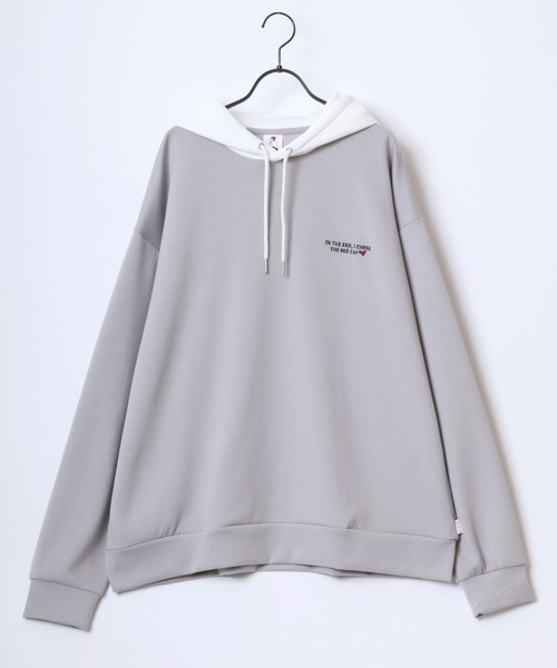 Red Cap Girl（レッドキャプガール）の「Red Cap Girl/レッドキャップガール オーバーサイズ ダンボールニット バックプリント ロゴ ワンポイント刺繍 スウェット パーカー/レディース メンズ（パーカー・レディース・ホワイト/グレー/ブルー/ブラック・M/L）」の16枚目の写真