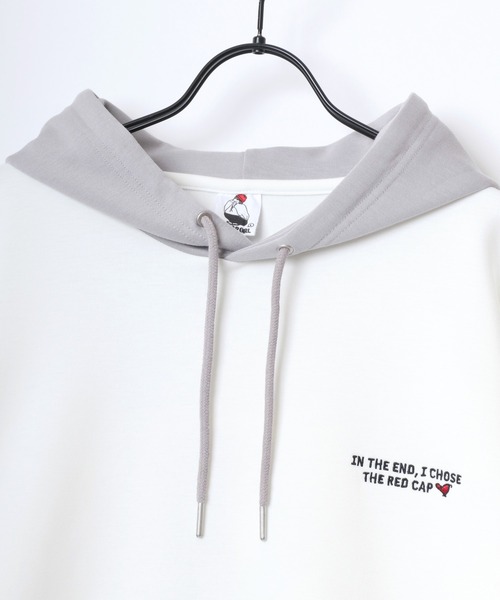 Red Cap Girl（レッドキャプガール）の「Red Cap Girl/レッドキャップガール オーバーサイズ ダンボールニット バックプリント ロゴ ワンポイント刺繍 スウェット パーカー/レディース メンズ（パーカー・レディース・ホワイト/グレー/ブルー/ブラック・M/L）」の12枚目の写真
