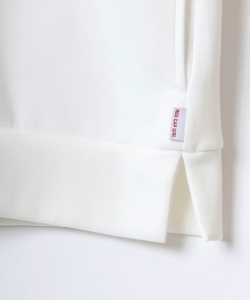 Red Cap Girl（レッドキャプガール）の「Red Cap Girl/レッドキャップガール オーバーサイズ ダンボールニット バックプリント ロゴ ワンポイント刺繍 スウェット パーカー/レディース メンズ（パーカー・レディース・ホワイト/グレー/ブルー/ブラック・M/L）」の9枚目の写真