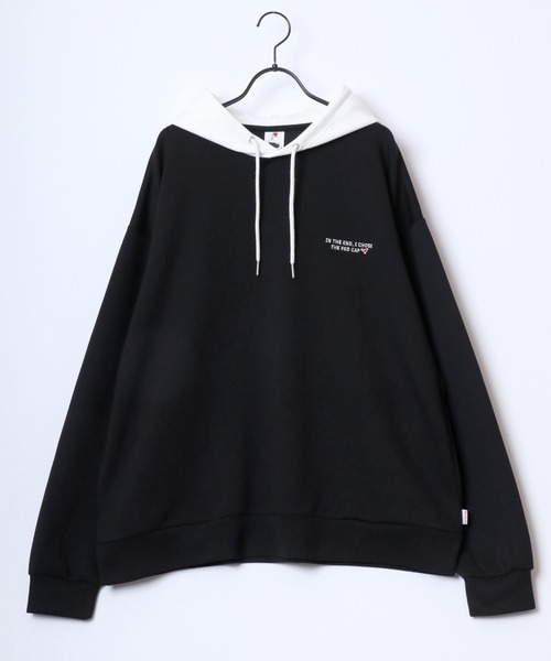 Red Cap Girl（レッドキャプガール）の「Red Cap Girl/レッドキャップガール オーバーサイズ ダンボールニット バックプリント ロゴ ワンポイント刺繍 スウェット パーカー/レディース メンズ（パーカー・レディース・ホワイト/グレー/ブルー/ブラック・M/L）」の18枚目の写真