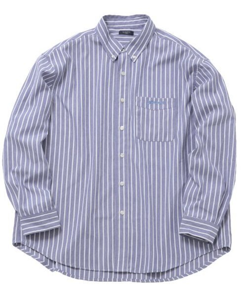 GLAZOS（グラソス）の「【大人向けサイズあり】ストライプシャツ（シャツ/ブラウス・キッズ・ブラック/ブルー・S/M/L/LL）」の4枚目の写真