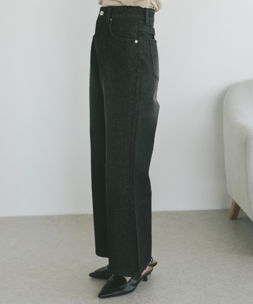 VANNIE U（ヴァニーユー）の「オーバーダイセミフレアデニムパンツ（デニムパンツ・レディース・ブルー/インディゴブルー/ブラック/ライトブルー・L/M/S）」の15枚目の写真