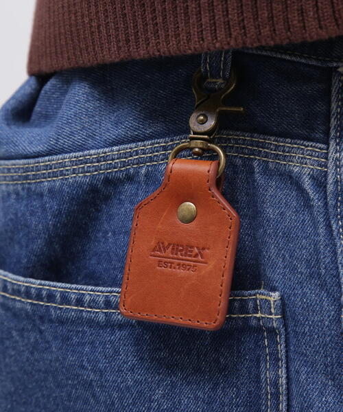AVIREX KEY HOLDER 'EMBOSSED LEATHER' / アヴィレックス