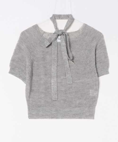 nemne store（ネンネストア）の「【Seoup】ボウタイ付ニットT（ニット/セーター・レディース・ブルー/グレー・フリー）」の6枚目の写真