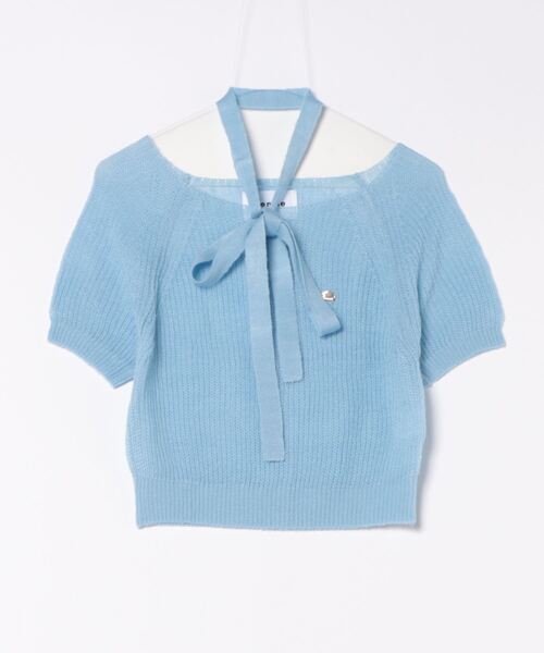 nemne store（ネンネストア）の「【Seoup】ボウタイ付ニットT（ニット/セーター・レディース・ブルー/グレー・フリー）」の7枚目の写真