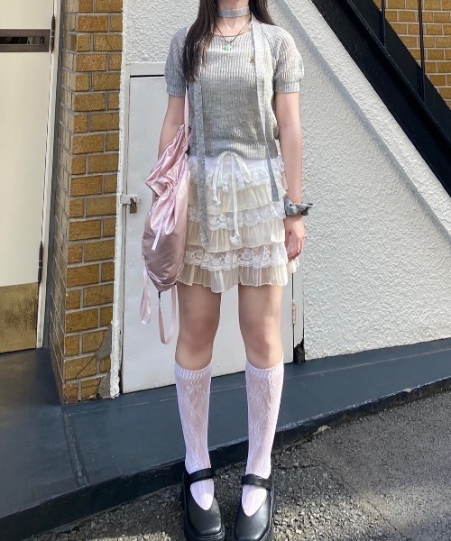 nemne store（ネンネストア）の「【Seoup】ボウタイ付ニットT（ニット/セーター・レディース・ブルー/グレー・フリー）」の14枚目の写真