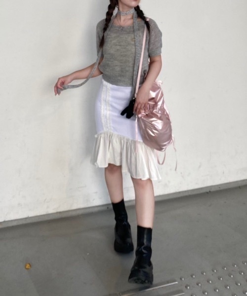 nemne store（ネンネストア）の「【Seoup】ボウタイ付ニットT（ニット/セーター・レディース・ブルー/グレー・フリー）」の18枚目の写真