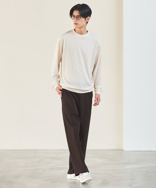 ESSENTIALS WARDROBE(エッセンシャルワードローブ)の「ハイゲージケーブル長袖クルーネックニット(Tシャツ/カットソー・メンズ・ブラック/アイボリー・L/M/S/XL)」の14枚目の写真