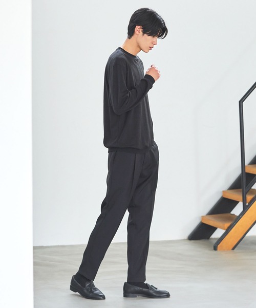 drawer 完売　トップス　7Gコットン ケーブルxホール クルーネックニット ハイゲージケーブル長袖クルーネックニット（Tシャツ/カットソー