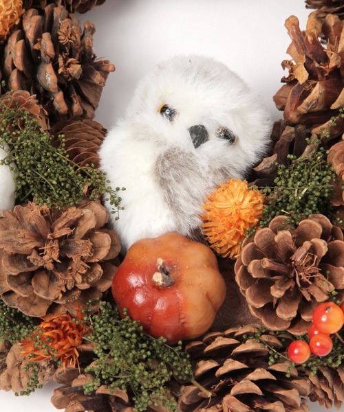 セール】フクロウリース L【ハロウィン 2024】（インテリア雑貨