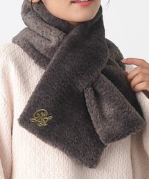 デパートで購入 グレー系チンチラマフラー ムーンバット