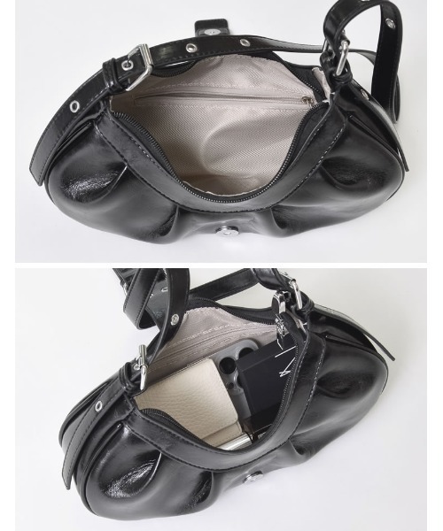 Re:EDIT（リエディ）の「[2024AW BAG COLLECTION]ハーフムーンワンベルトバッグ（ハンドバッグ・レディース・ブラック/レッド/シルバー/アイボリー・FREE）」の9枚目の写真