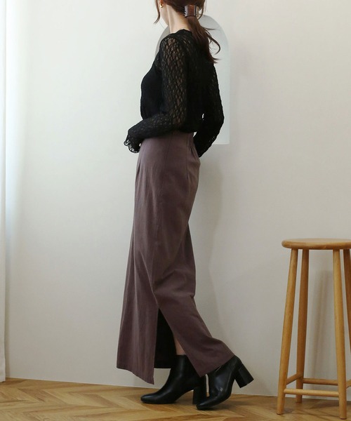 NOAHL（ノアル）の「【NOAHL】シアーレーストップス（Tシャツ/カットソー・レディース・アイボリー/ブラック/ブラウン・FREE）」の19枚目の写真