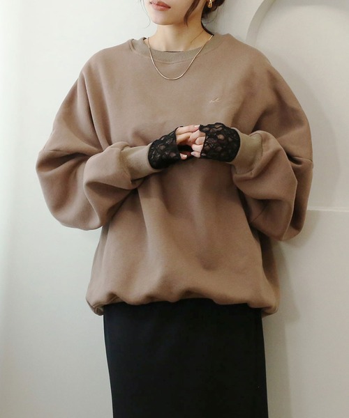 NOAHL（ノアル）の「【NOAHL】シアーレーストップス（Tシャツ/カットソー・レディース・アイボリー/ブラック/ブラウン・FREE）」の20枚目の写真