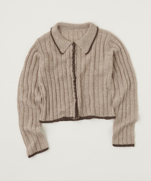 one after another NICE CLAUP（ワンアフターアナザーナイスクラップ）の「【OTONANICE】襟付き配色ニットカーディガン（カーディガン/ボレロ・レディース・アイボリー/ブラック/ベージュ・FREE）」の19枚目の写真