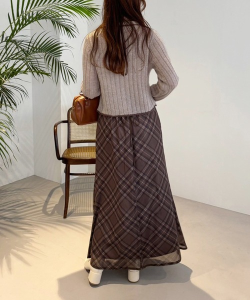 one after another NICE CLAUP（ワンアフターアナザーナイスクラップ）の「【OTONANICE】襟付き配色ニットカーディガン（カーディガン/ボレロ・レディース・アイボリー/ブラック/ベージュ・FREE）」の18枚目の写真