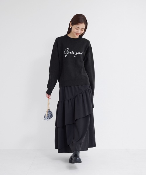 ROPE' PICNIC(ロペピクニック)の「スウェットライクロゴジャガードニットプルオーバー(ニット/セーター・レディース・ブラック/グレー/ピンク系その他2/キナリ・38)」の6枚目の写真