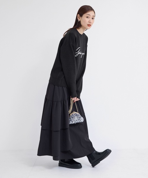 ROPE' PICNIC(ロペピクニック)の「スウェットライクロゴジャガードニットプルオーバー(ニット/セーター・レディース・ブラック/グレー/ピンク系その他2/キナリ・38)」の7枚目の写真