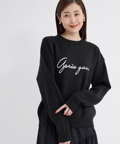 ROPE' PICNIC(ロペピクニック)の「スウェットライクロゴジャガードニットプルオーバー(ニット/セーター・レディース・ブラック/グレー/ピンク系その他2/キナリ・38)」の8枚目の写真