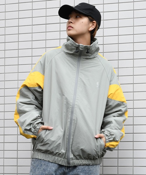 セール】【Soupy Soupy】raglan sleeves stand collar nylon blouson