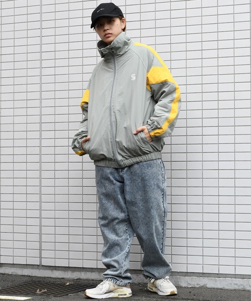 セール】【Soupy Soupy】raglan sleeves stand collar nylon blouson
